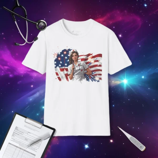 White USA Nurse T-Shirt